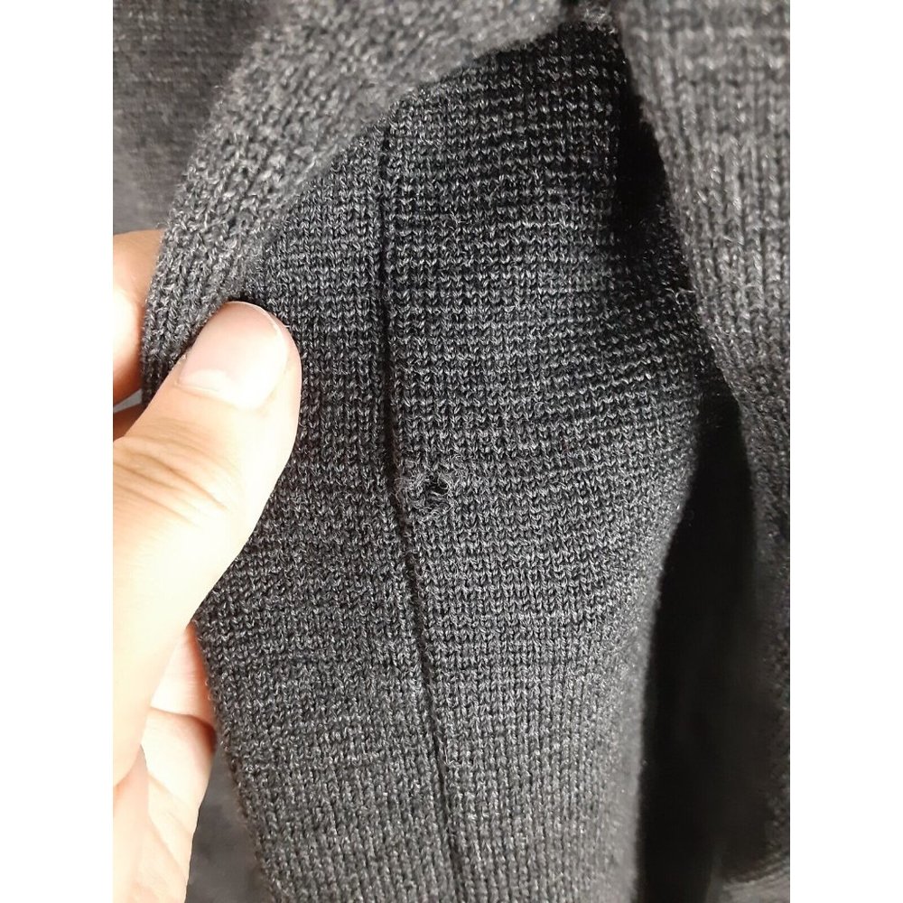 Lauren Ralph Lauren Women's Gray Merino Wool Crest Cardigan  Sweater Blazer XL - Picture 10 of 16